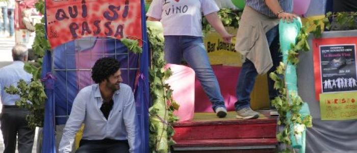 Wacky float at the Grape Festival in Panicale