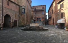 Beautiful XV century fountain in Panicale square